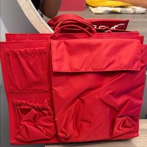 Red Women’s Organizer Tote Bag - Stylish Red Carryall